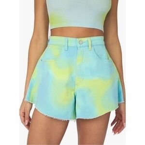 WeWoreWhat‎ Shorts Women 25 Revolve Tie Dye Hippie Funky Festival Flare Bell NEW